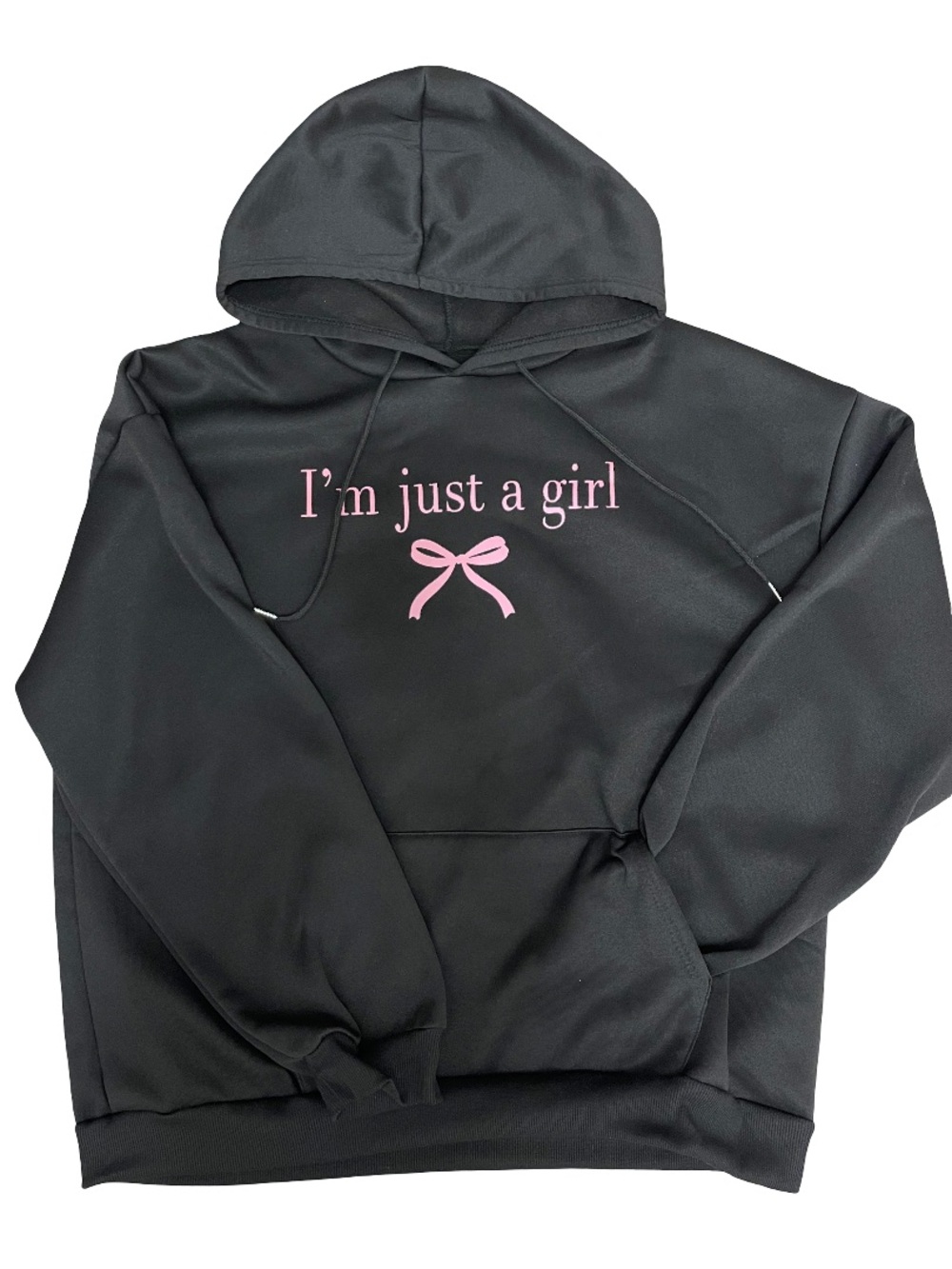 Black women Hoodie with Pink "I'm just a girl" Graphic